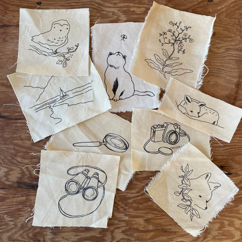 bundle of 10 assorted tea dyed patches