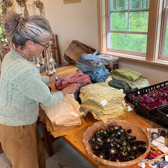 remnant bag: assortment of plant-dyed textiles