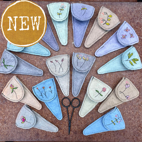 plant-dyed botanical scissor slips: blues, purples & browns