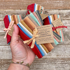 10" squares: plant-dyed 9oz organic cotton/hemp muslin