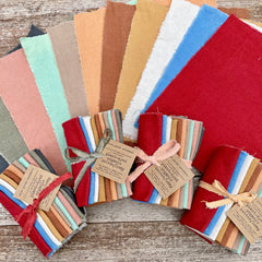 10" squares: plant-dyed 9oz organic cotton/hemp muslin