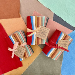 10" squares: plant-dyed 9oz organic cotton/hemp muslin