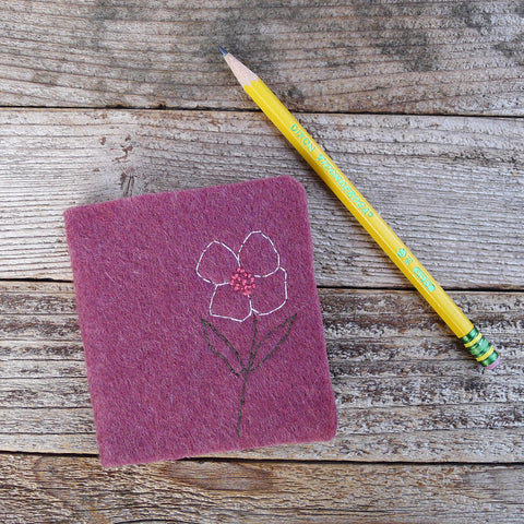 little felt journal: flower