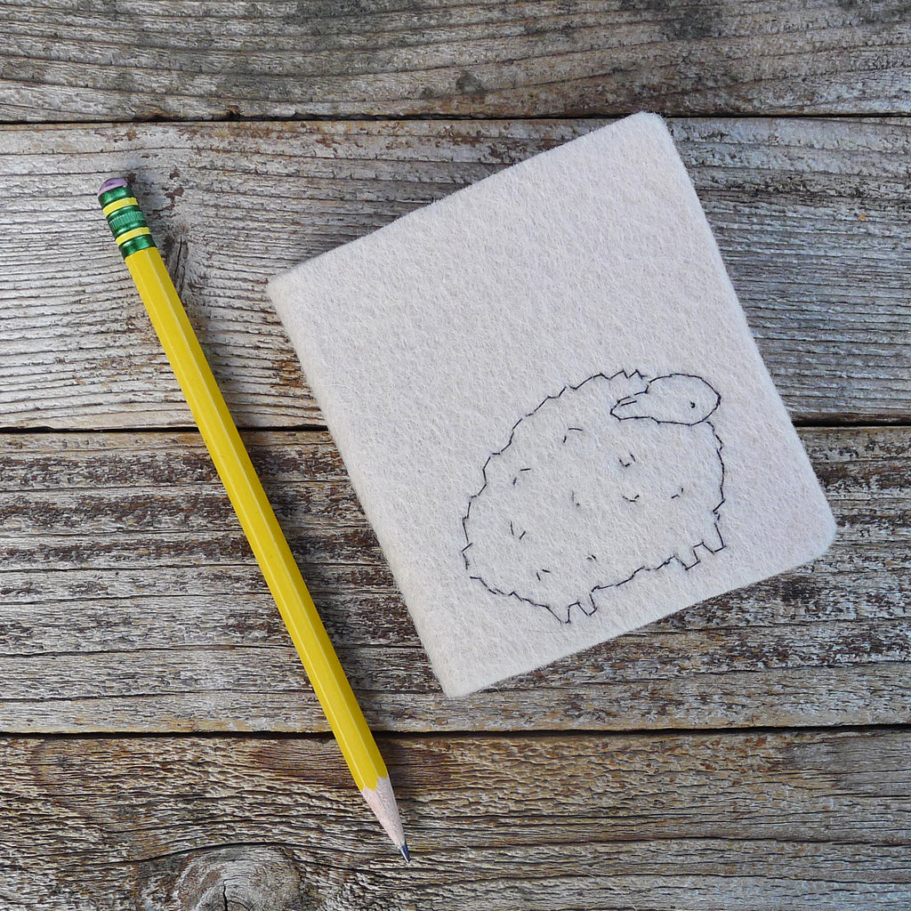 little felt journal: sheep