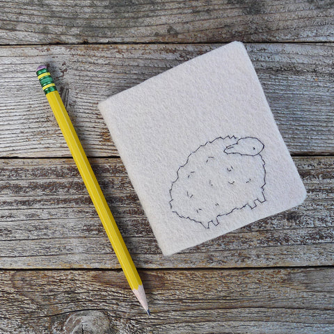 little felt journal: sheep