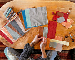 10" squares: plant-dyed 5oz organic cotton/hemp muslin