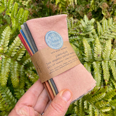 10" squares: plant-dyed 5oz organic cotton/hemp muslin