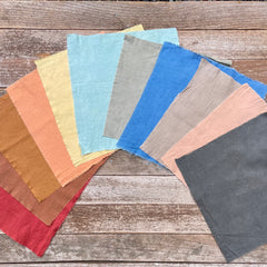 10" squares: plant-dyed 5oz organic cotton/hemp muslin