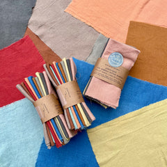 10" squares: plant-dyed 5oz organic cotton/hemp muslin