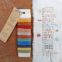 plant-dyed sashiko thread: twelve-color palette
