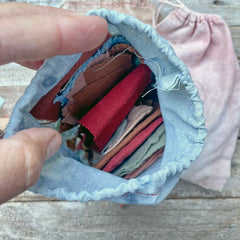 remnant bag: assortment of plant-dyed textiles