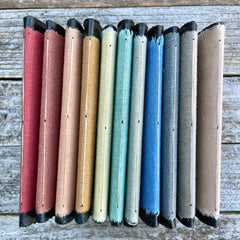 raw edge linen pocket notebook