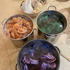 remnant bag: assortment of plant-dyed textiles