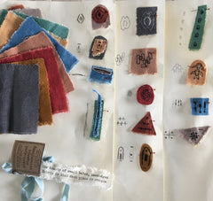 4" squares: plant-dyed 9oz organic cotton/hemp muslin