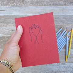 handbound journal: hands collection - heart