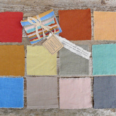 4" squares: plant-dyed 9oz organic cotton/hemp muslin