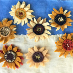 free sewing tutorial: sunflower pin