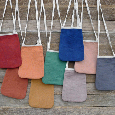 plant-dyed pocket purses
