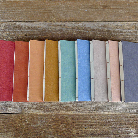 slim handbound journals: simple & embroidered