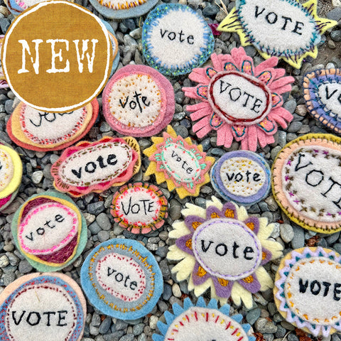 plant-dyed vote buttons (fundraiser!)