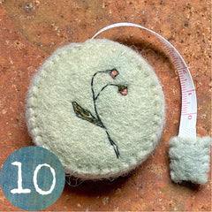 plant-dyed botanical tape measures: blues, purples & greys