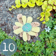 plant-dyed wool felt flower pins (new batch!)