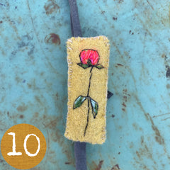 plant-dyed botanical pin cushion bracelet (leather lined)