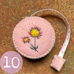 plant-dyed botanical tape measures: pinks & peaches