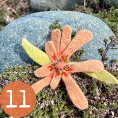 plant-dyed wool felt flower pins (new batch!)