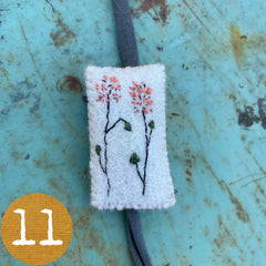 plant-dyed botanical pin cushion bracelet (leather lined)