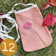 embroidered plant-dyed pocket purse