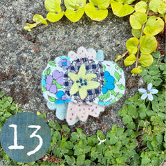 plant-dyed wool felt flower pins (new batch!)
