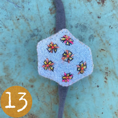 plant-dyed botanical pin cushion bracelet (leather lined)