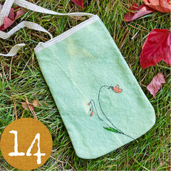embroidered plant-dyed pocket purse