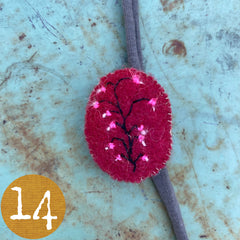 plant-dyed botanical pin cushion bracelet (leather lined)