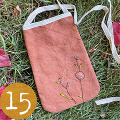 embroidered plant-dyed pocket purse