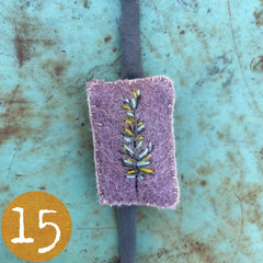 plant-dyed botanical pin cushion bracelet (leather lined)