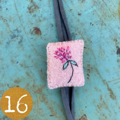 plant-dyed botanical pin cushion bracelet (leather lined)