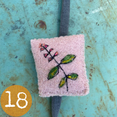 plant-dyed botanical pin cushion bracelet (leather lined)