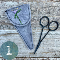 plant-dyed botanical scissor slips: blues, purples & browns