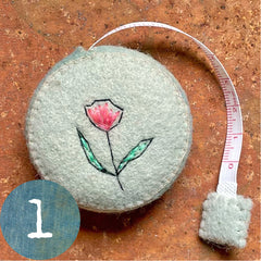 plant-dyed botanical tape measures: blues, purples & greys