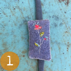 plant-dyed botanical pin cushion bracelet (leather lined)