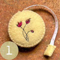 plant-dyed botanical tape measures: yellows & browns