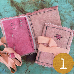 plant-dyed needle book with pocket