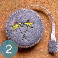 plant-dyed botanical tape measures: blues, purples & greys