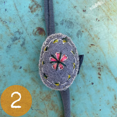 plant-dyed botanical pin cushion bracelet (leather lined)