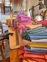 plant-dyed wool felt flower pins (new batch!)