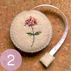 plant-dyed botanical tape measures: pinks & peaches