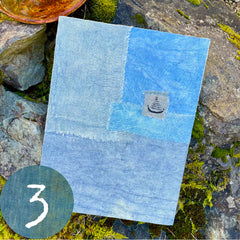 patchwork blue amulet extra large handbound journal