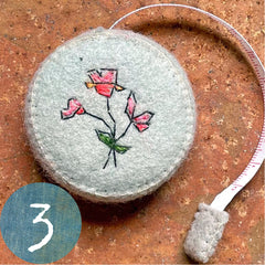 plant-dyed botanical tape measures: blues, purples & greys